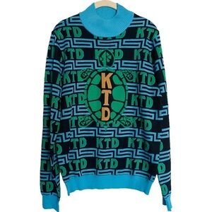 RARE Kentucky Derby Turtle KTD  Sweater Size Large Knit Unique Item